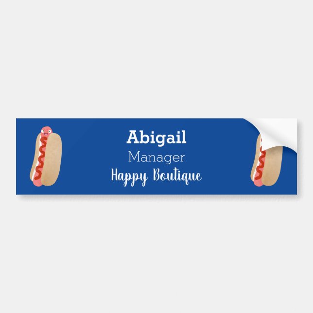 Cute funny hot dog Weiner cartoon Bumper Sticker (Front)