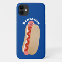 Cute funny hot dog Weiner cartoon 