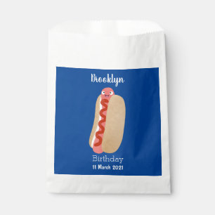 Cute funny hot dog Weiner cartoon Favour Bag