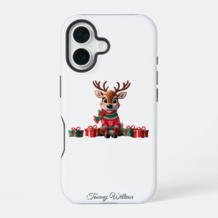 Cute Funny Humour Trendy Modern Merry Christmas iPhone 16 Case
