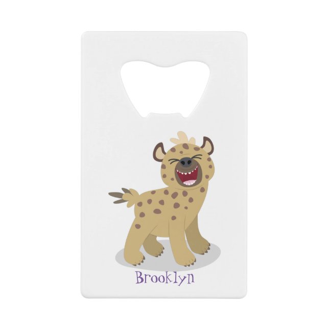Cute funny hyena laughing cartoon illustration (Front)