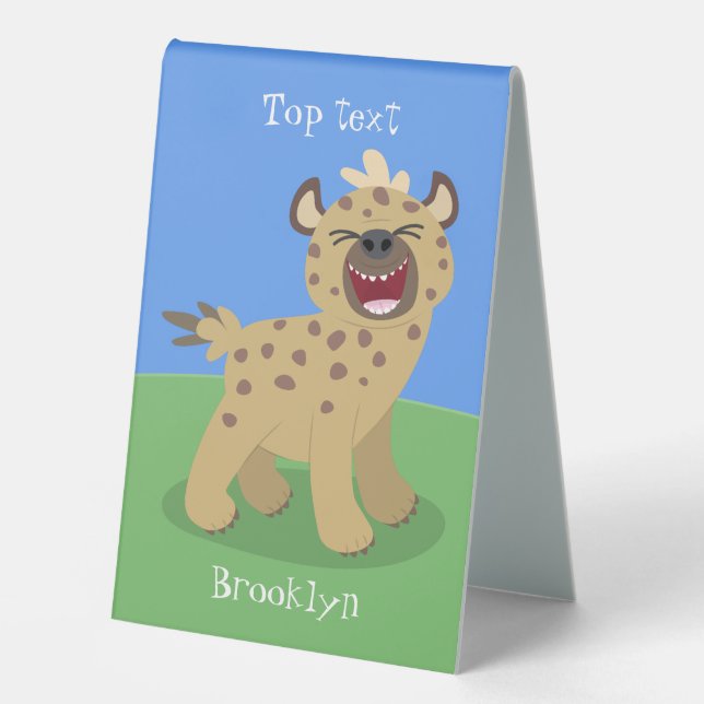 Cute funny hyena laughing cartoon illustration (Front)