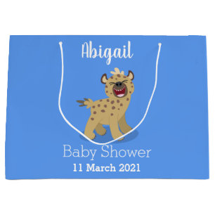 Cute funny hyena laughing cartoon illustration large gift bag