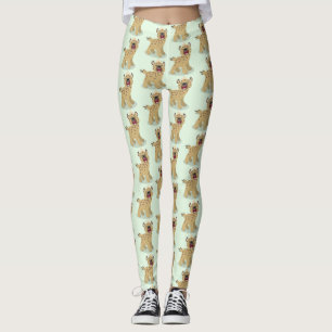 Cute funny hyena laughing cartoon illustration leggings