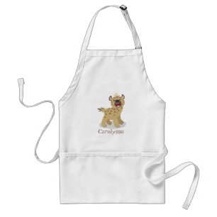 Cute funny hyena laughing cartoon illustration standard apron