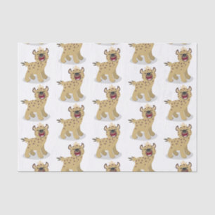 Cute funny hyena laughing cartoon illustration tissue paper