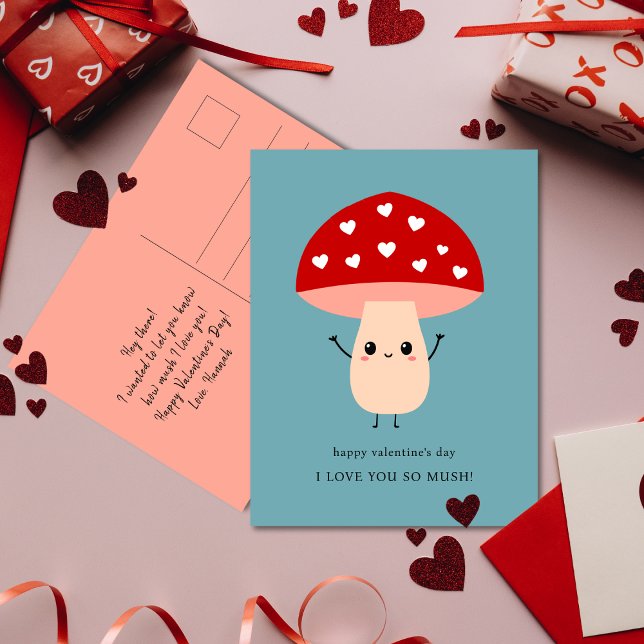 Cute Funny I Love You So Mush Happy Valentine's Holiday Postcard (Creator Uploaded)
