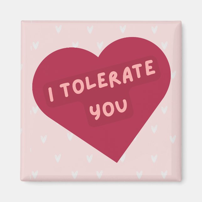 Cute funny 'I tolerate you' magnet (Front)