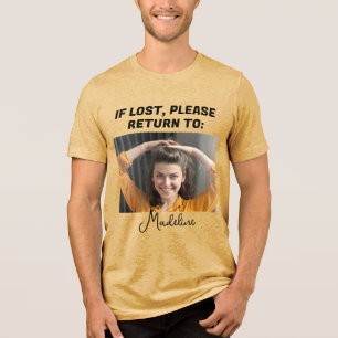 Cute Funny If Lost Please Return To Couple’s Photo Tri-Blend Shirt