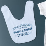 Cute Funny Jewish Bubbe & Zaydee (or other name)  Bib<br><div class="desc">Oy gevalt, prepare to make Bubbe and Zaydee kvell like never before! This baby bib is not just for catching drool; it’s a kvell-inducing machine! Perfect for baby showers, brises, or any day you want to show off your little mensch, this bib proudly declares "Guaranteed to make Bubbe & Zaydee...</div>