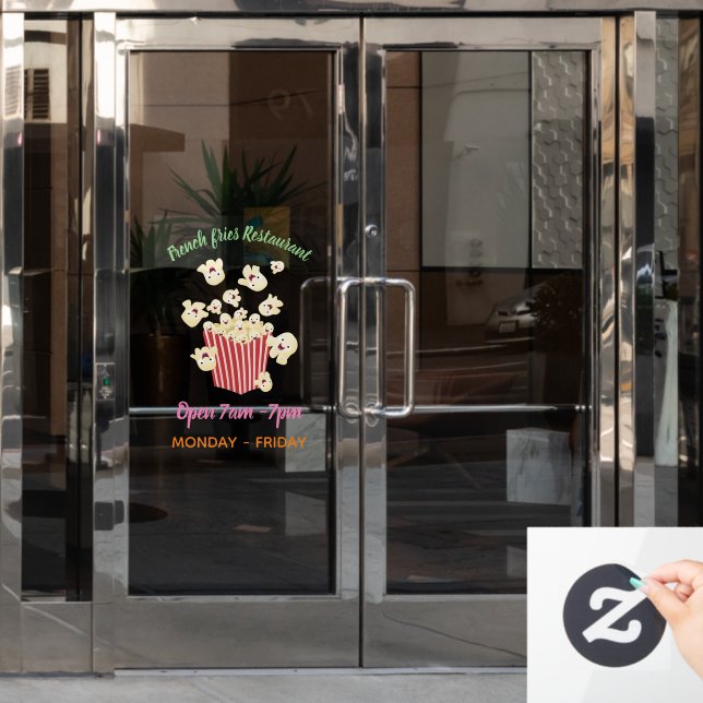 Cute funny jumping popcorn cartoon (Office Door)