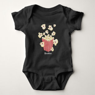 Cute funny jumping popcorn cartoon baby bodysuit