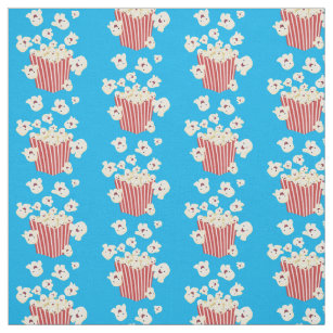Cute funny jumping popcorn cartoon fabric