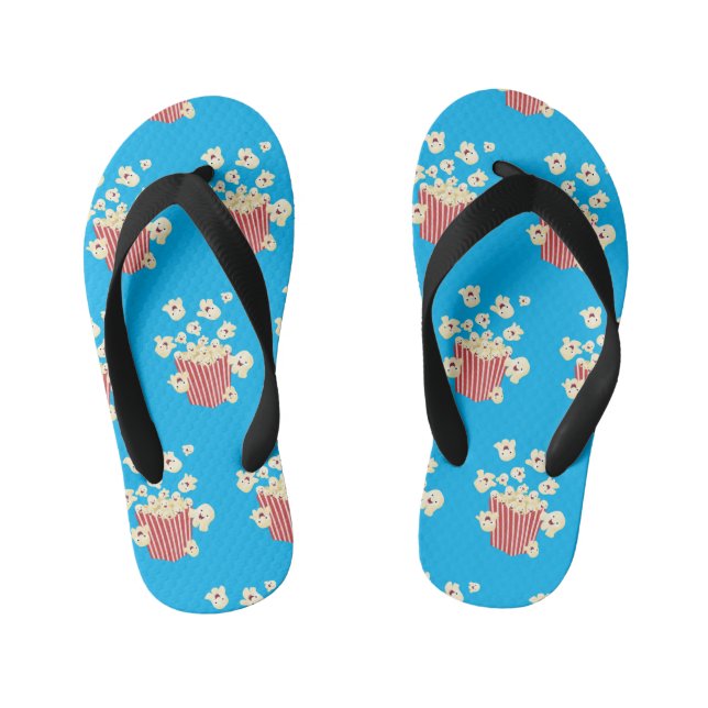 Cute funny jumping popcorn cartoon kid's thongs (Footbed)