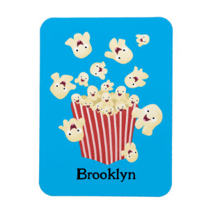 Cute funny jumping popcorn cartoon magnet