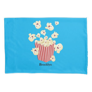 Cute funny jumping popcorn cartoon pillowcase