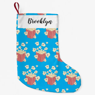 Cute funny jumping popcorn cartoon small christmas stocking