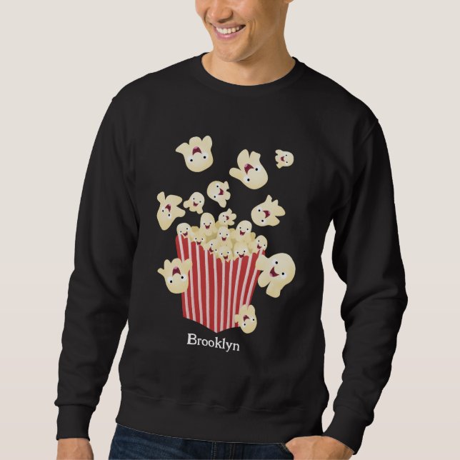 Cute funny jumping popcorn cartoon sweatshirt (Front)