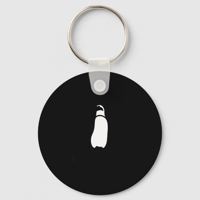 Cute Funny Just Chillin Zoo Penguin  Key Ring (Front)