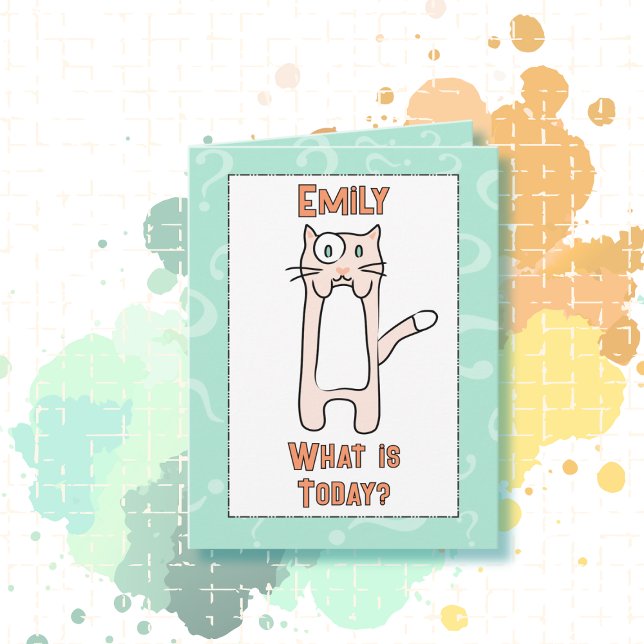 Cute Funny Kawaii Cat Cartoon Budget Birthday Card (Creator Uploaded)