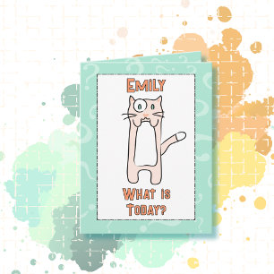 Cute Funny Kawaii Cat Cartoon Sassy Birthday Card