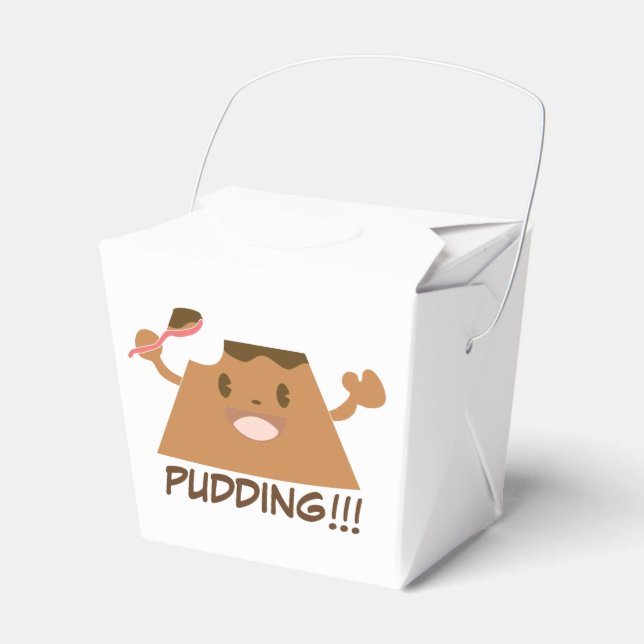 Cute Funny Kawaii Chocolate PUDDING!!!! Favour Box (Front Side)