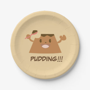 Cute Funny Kawaii Chocolate PUDDING !!!! Paper Plate