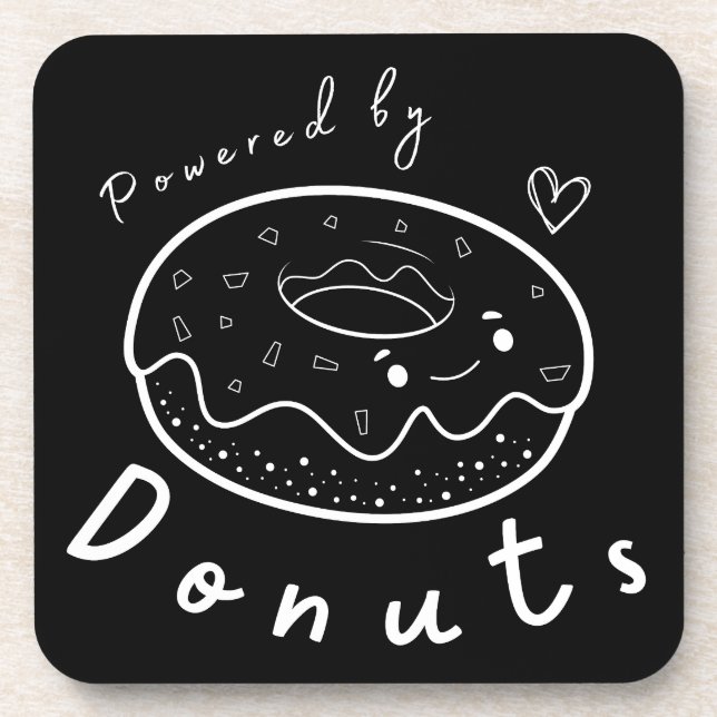 Cute Funny Kawaii Donut Quote Coaster (Front)