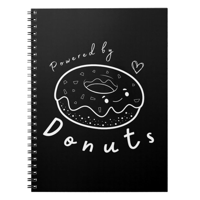 Cute Funny Kawaii Donut Quote Notebook (Front)