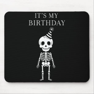 Cute Funny Kawaii Skeleton Birthday Skull Happy Wo Mouse Pad