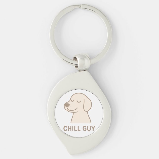 Cute Funny Keychain – “Chill Guy” Cartoon Dog (Front)