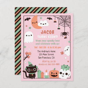 Cute Funny Kids Halloween Birthday Party Invitation