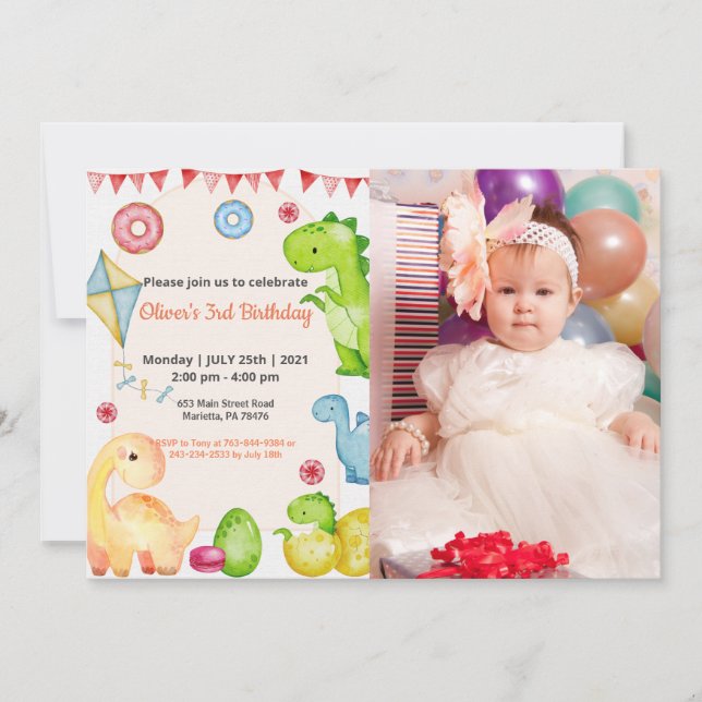 Cute Funny | Kids Photo Birthday Invitation (Front)