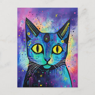 Cute Funny Kitty Cat Mixed Media Animal Pet Postcard