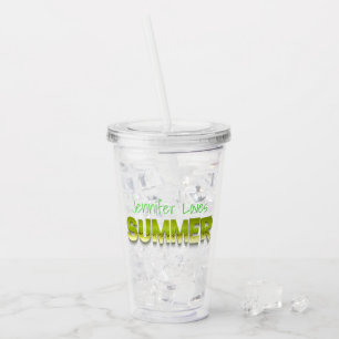 Cute funny kiwi fruit summer humour acrylic tumbler