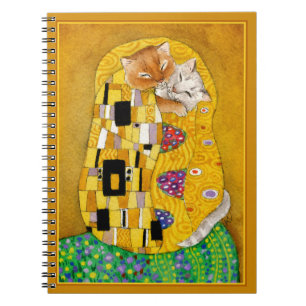 Cute funny Klimt The Kiss spoof gold Notebook