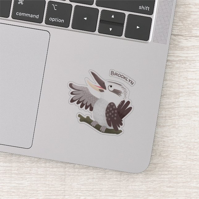 Cute funny laughing kookaburra cartoon (Detail)