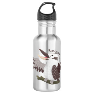 Cute funny laughing kookaburra cartoon 532 ml water bottle