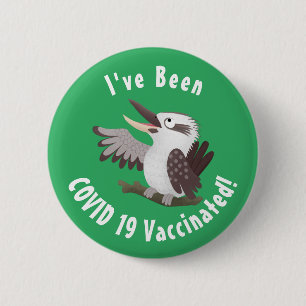 Cute funny laughing kookaburra cartoon 6 cm round badge