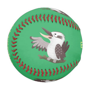 Cute funny laughing kookaburra cartoon baseball