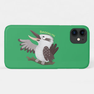 Cute funny laughing kookaburra cartoon iPhone 11 case