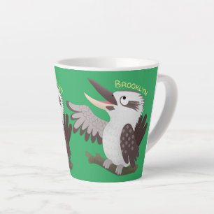 Cute funny laughing kookaburra cartoon latte mug