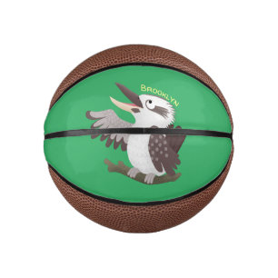 Cute funny laughing kookaburra cartoon mini basketball
