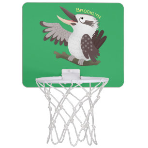 Cute funny laughing kookaburra cartoon mini basketball hoop