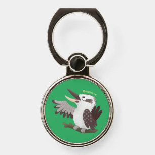 Cute funny laughing kookaburra cartoon phone ring stand