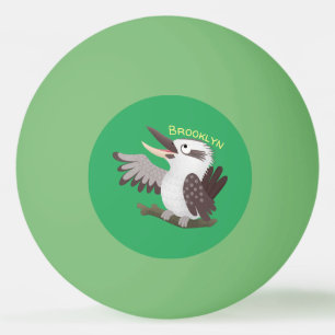 Cute funny laughing kookaburra cartoon ping pong ball