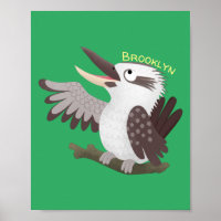Cute funny laughing kookaburra cartoon