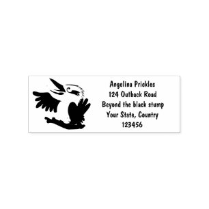 Cute funny laughing kookaburra cartoon rubber stamp