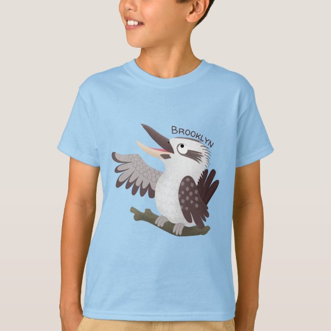 Cute funny laughing kookaburra cartoon T-Shirt (Front)
