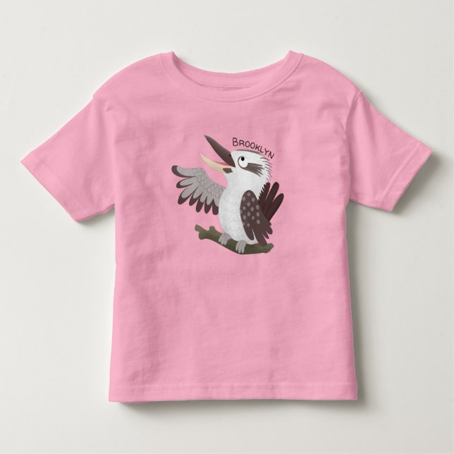 Cute funny laughing kookaburra cartoon toddler T-Shirt (Front)